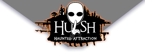 Hush haunted house in Michigan logo, haunted house near me