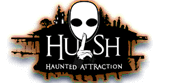 Hush haunted house in Michigan logo, Detroit haunted house